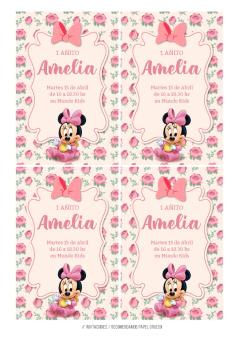 Kit imprimible Minnie Baby Disney - comprar online