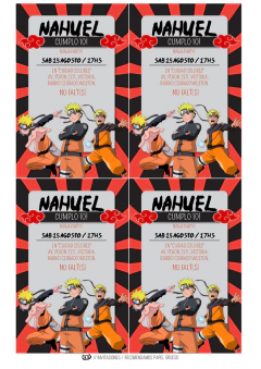 Kit imprimible Naruto - Tres Cerditos Kits Imprimibles