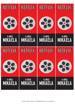 Kit imprimible Netflix movie fans na internet