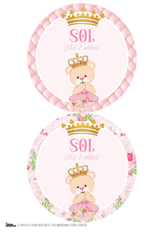 Kit imprimible Osita princesa | PDF editable - tienda online