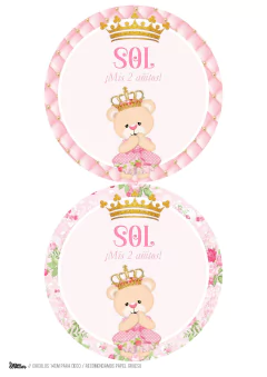 Kit imprimible Osita princesa | PDF editable - tienda online