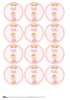 Imagen de Kit imprimible Osita princesa | PDF editable