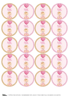 Kit imprimible Osita princesa | PDF editable