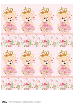 Kit imprimible Osita princesa | PDF editable