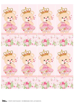 Kit imprimible Osita princesa | PDF editable