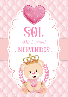 Kit imprimible Osita princesa | PDF editable - tienda online