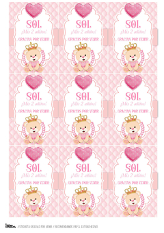 Imagen de Kit imprimible Osita princesa | PDF editable