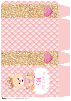 Kit imprimible Osita princesa | PDF editable