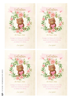 Kit imprimible Osita Shabby - Tres Cerditos Kits Imprimibles