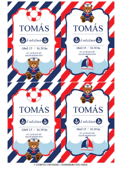 Kit imprimible Osito Marinero - Tres Cerditos Kits Imprimibles