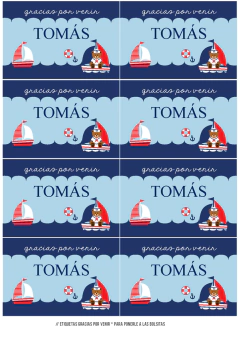Kit imprimible Osito Marinero - comprar online