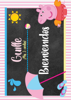 KIT IMPRIMIBLE PEPPA PIG POOL PARTY - Tres Cerditos Kits Imprimibles
