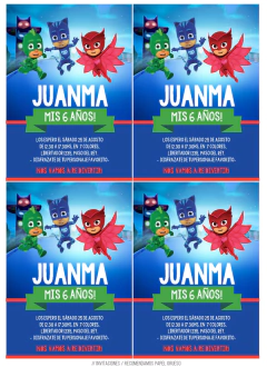 KIT IMPRIMIBLE PJMASK HEROES PIJAMAS - Tres Cerditos Kits Imprimibles