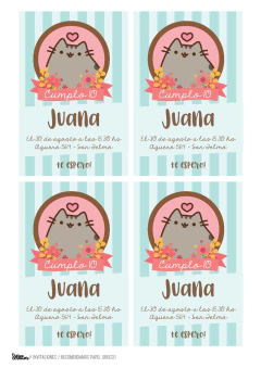 Kit imprimible Pusheen Cats - Tres Cerditos Kits Imprimibles