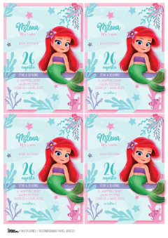Kit imprimible Sirenita bebé | PDF editable - Tres Cerditos Kits Imprimibles