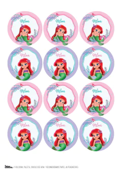 Kit imprimible Sirenita bebé | PDF editable - Tres Cerditos Kits Imprimibles