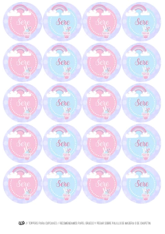 Kit imprimible Unicornio & cupcakes na internet