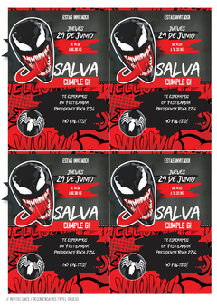 Kit imprimible Venom | PDF editable - Tres Cerditos Kits Imprimibles