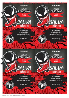 Kit imprimible Venom | PDF editable - Tres Cerditos Kits Imprimibles