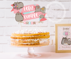 Pusheen the cat Topper de torta / Listo para imprimir!