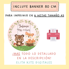 Banner circular animalitos del bosque nena