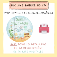 Kit imprimible Fondo del Mar Nene + Banner Circular Fondo Mesa dulce Candybar - comprar online