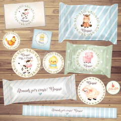 Kit Imprimible Granja Nene decoración golosinas candybar