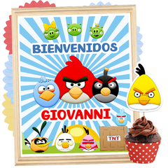 Kit imprimible Angry Birds, personalizado - Kits Imprimibles - Elita Kits Digitales