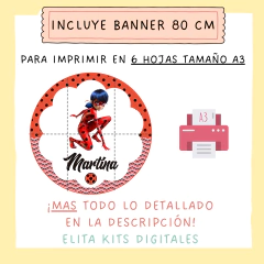 Kit imprimible Ladybug + Banner Circular - comprar online