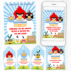 Kit imprimible Angry Birds invitaciones a fiesta