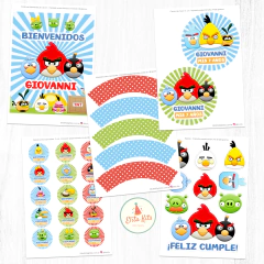 Kit imprimible Angry Birds, personalizado