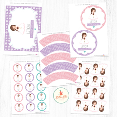 Kit imprimible comunión niña, personalizado