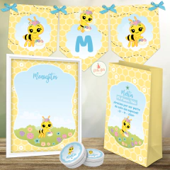 Kit imprimible abejita chiquitita varón celeste