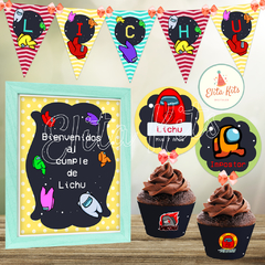 Kit imprimible Among Us + Banner Circular Fondo Mesa Dulce Candybar en internet