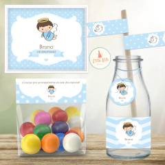 Kit Imprimible Angel Bautismo Nene Varón