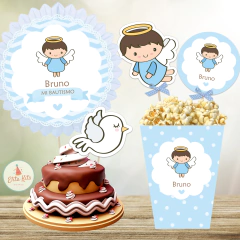 Kit imprimible Angelito Bautismo Nene