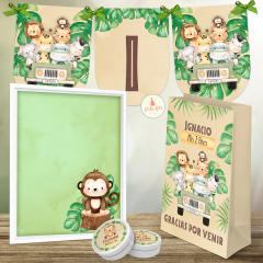 Kit imprimible animalitos de la selva jungla safari 