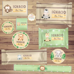 Kit imprimible Selva Jungla Safari varón nene