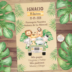 Kit imprimible Selva Jungla Safari varón nene