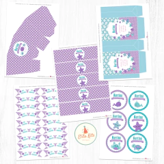 Kit Imprimible Animalitos del Mar Nenas, personalizado - comprar online
