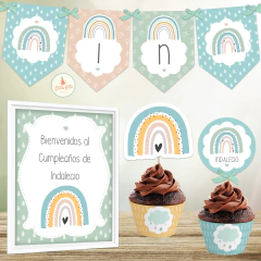 Kit Imprimible Arcoiris Nordico Boho Rainbow