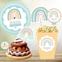 Kit Imprimible Arcoiris Nordico Boho Rainbow