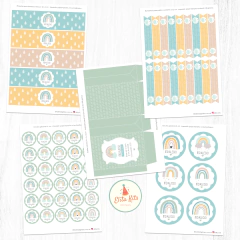 Kit Imprimible Arcoiris Nordico Boho Rainbow