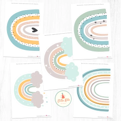 Kit Imprimible Arcoiris Nordico Boho Rainbow