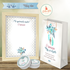 Kit imprimible Atrapasueños Boho decoracion cumpleaños souvenirs