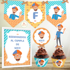 Kit imprimible blippi fiesta cumpleaños