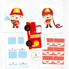 Kit Imprimible Bombero, personalizado en internet