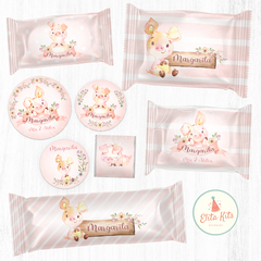 Kit imprimible Chanchita Cerdita Flores