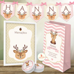 kit imprimible ciervita bebe baby shower nena