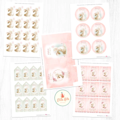 Kit imprimible conejita flores, personalizado - comprar online